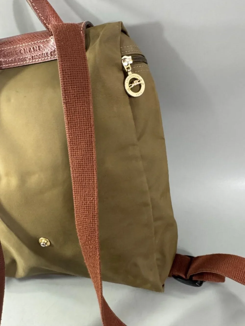 Longchamp Le Pliage Medium Backpack in Green